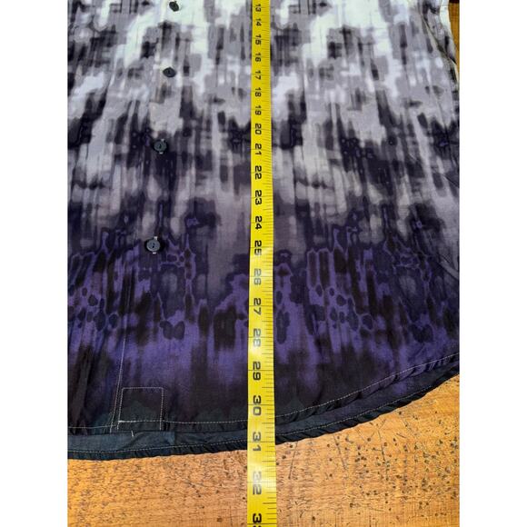 Jhane Barnes Trim Fit Purple Black Abstract Ombre Art NWOT‎ Mens Button Down XL - Picture 7 of 8